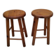 Pair of vintage pine stools