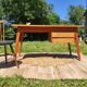Scandinavian minimalist desk with compass feet