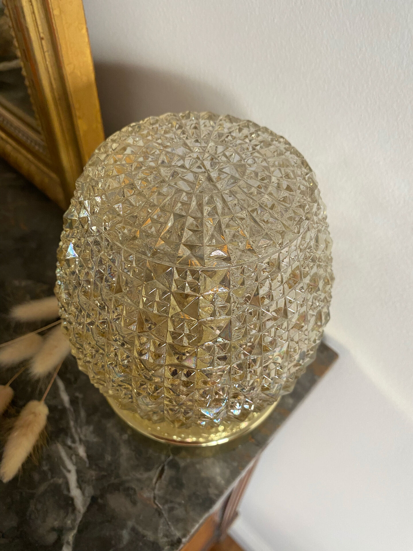 Vintage glass globe wall light