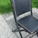 Set of 6 folding chairs, 70s design, 3 leather, 3 moleskin