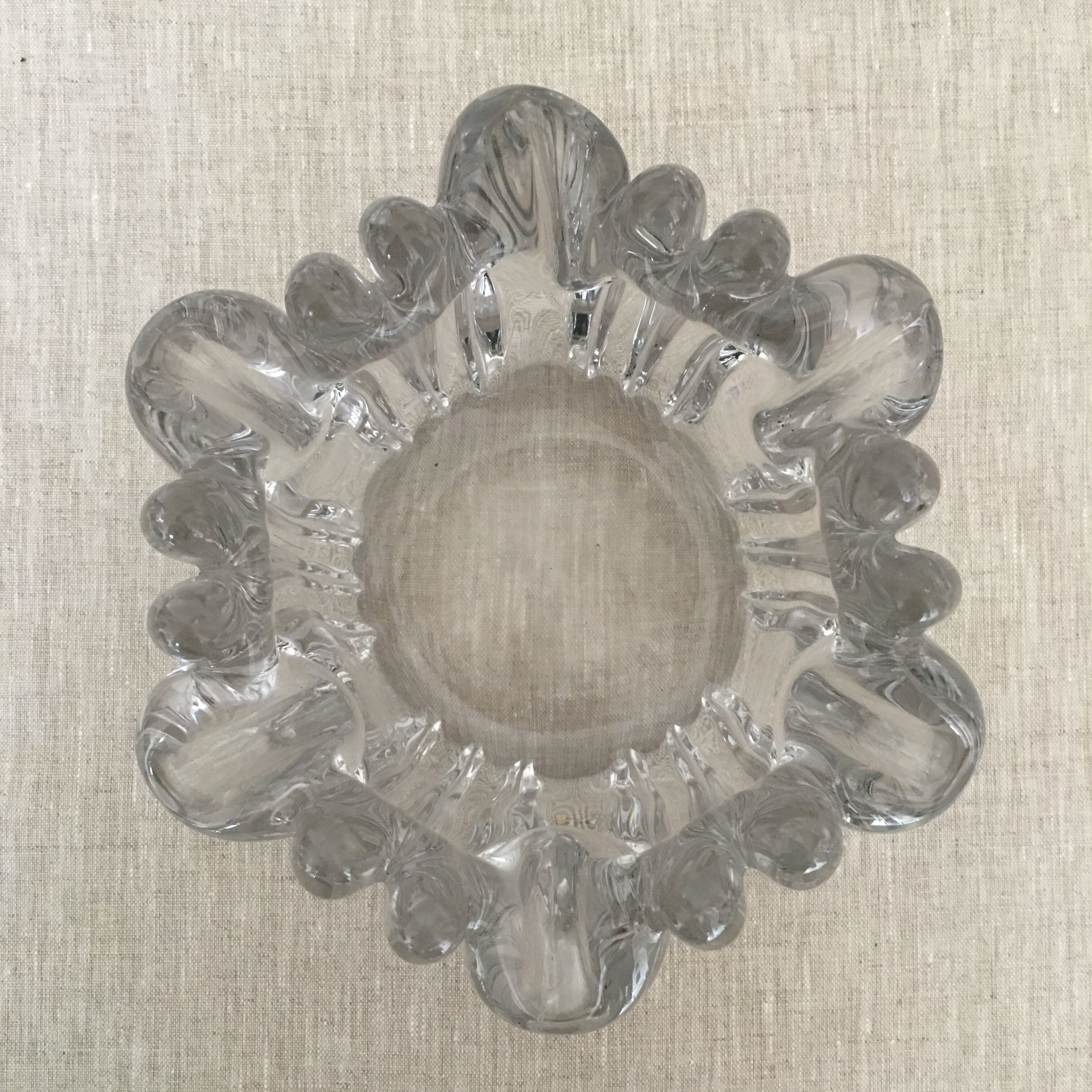 Vintage cast glass ashtray
