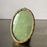 Metal gold colored oval picture frame brass