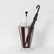 Vintage Teak and Curved Metal Umbrella Stand, 1950s