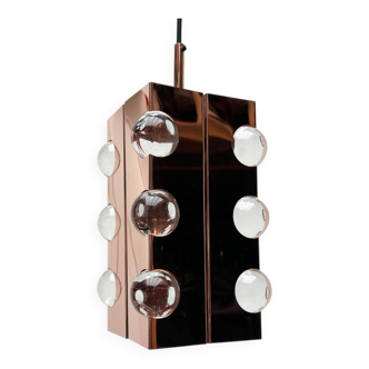 Suspended lamp in acrylic and copper, German mid-century by Cosack, 1960s.