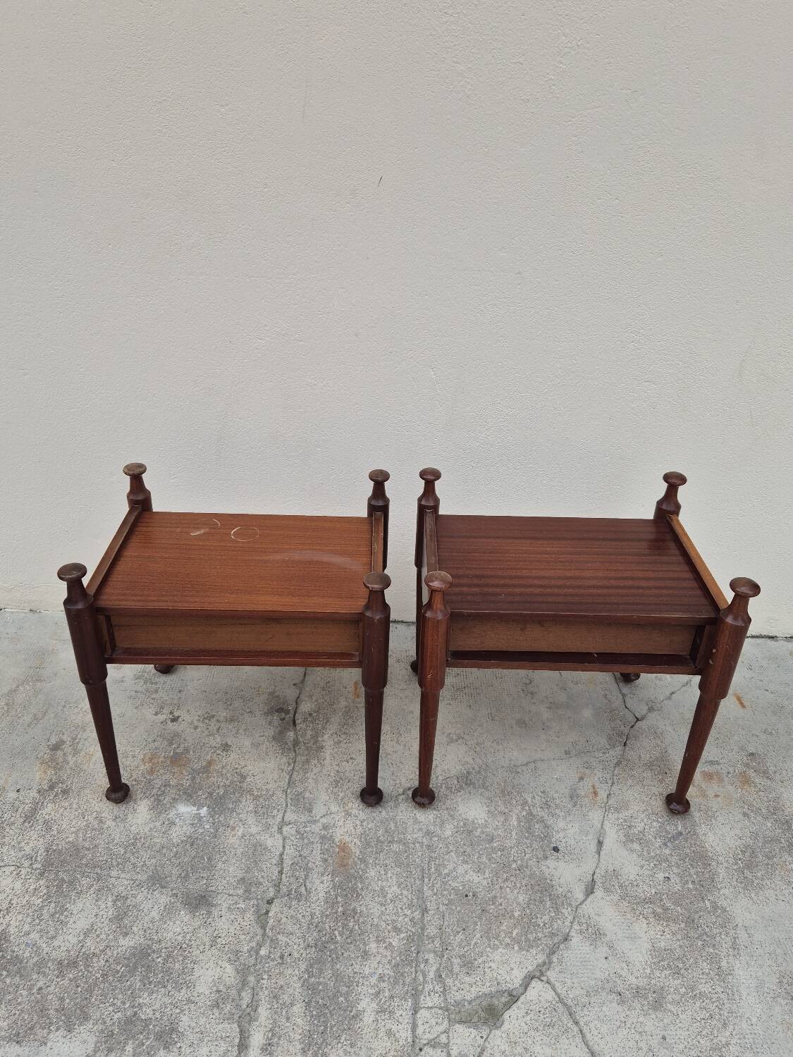 Pair of vintage 1970s Scandinavian style bedside tables