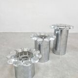 Vintage chrome and glass flower wall sconces