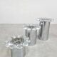 Vintage chrome and glass flower wall sconces