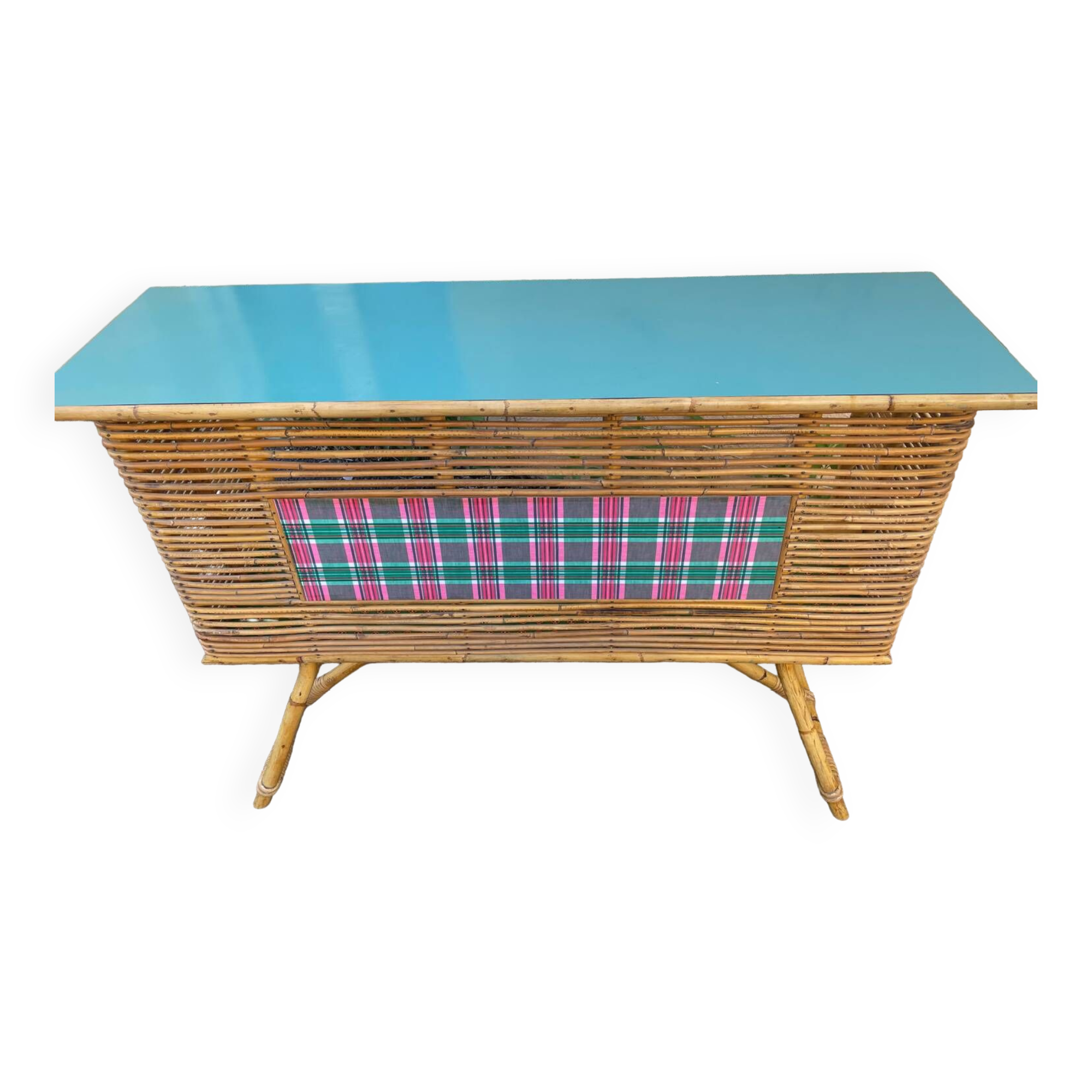 Vintage rattan bamboo bar