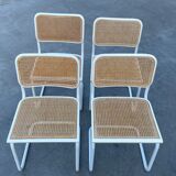 Set of 4 Cesca b32 model chairs in white