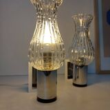 Appliques italienne chromé verre tulipe années 70