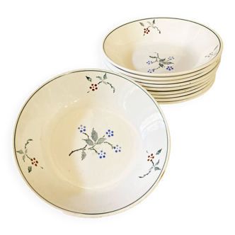 Assiettes creuses, faïennce de Saint-Amand, modèle Bill