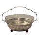Art Deco fruit bowl in silver-plated metal and glass