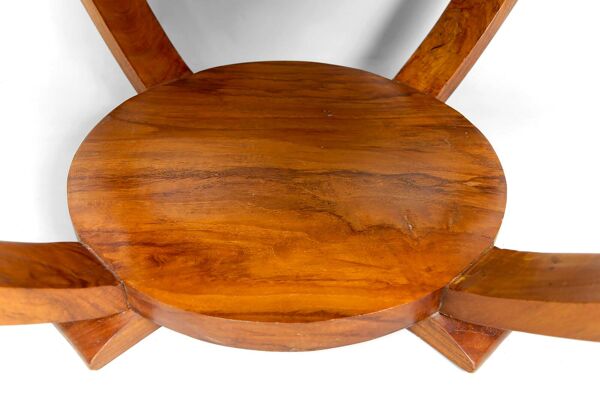 Guéridon, Table Basse en Teck Massif, Art Deco Colonial, c. 1930