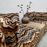 Vintage 2 seater modular sofa seating elements 'Missoni style'