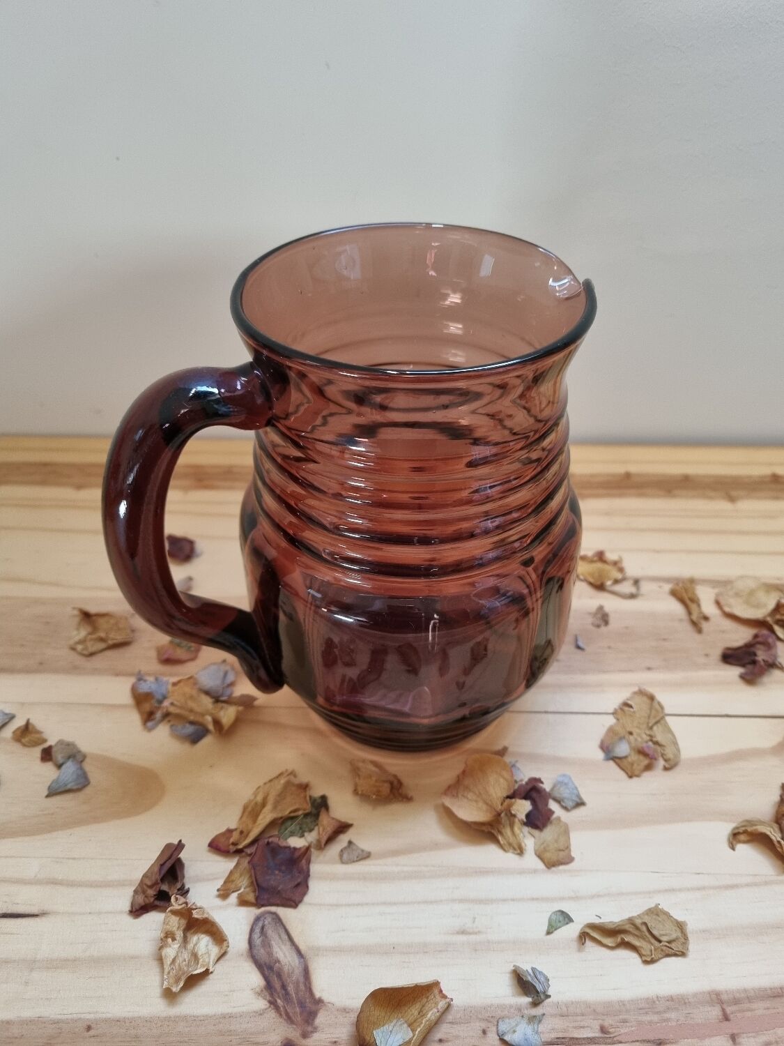 Vintage green blown carafe