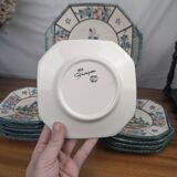 Henriot Quimper RM Octagonal Dessert Service Breton Couple Art Deco Style