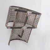 Pair of Mid-Century Perforated Metal Wall Sconce Lights