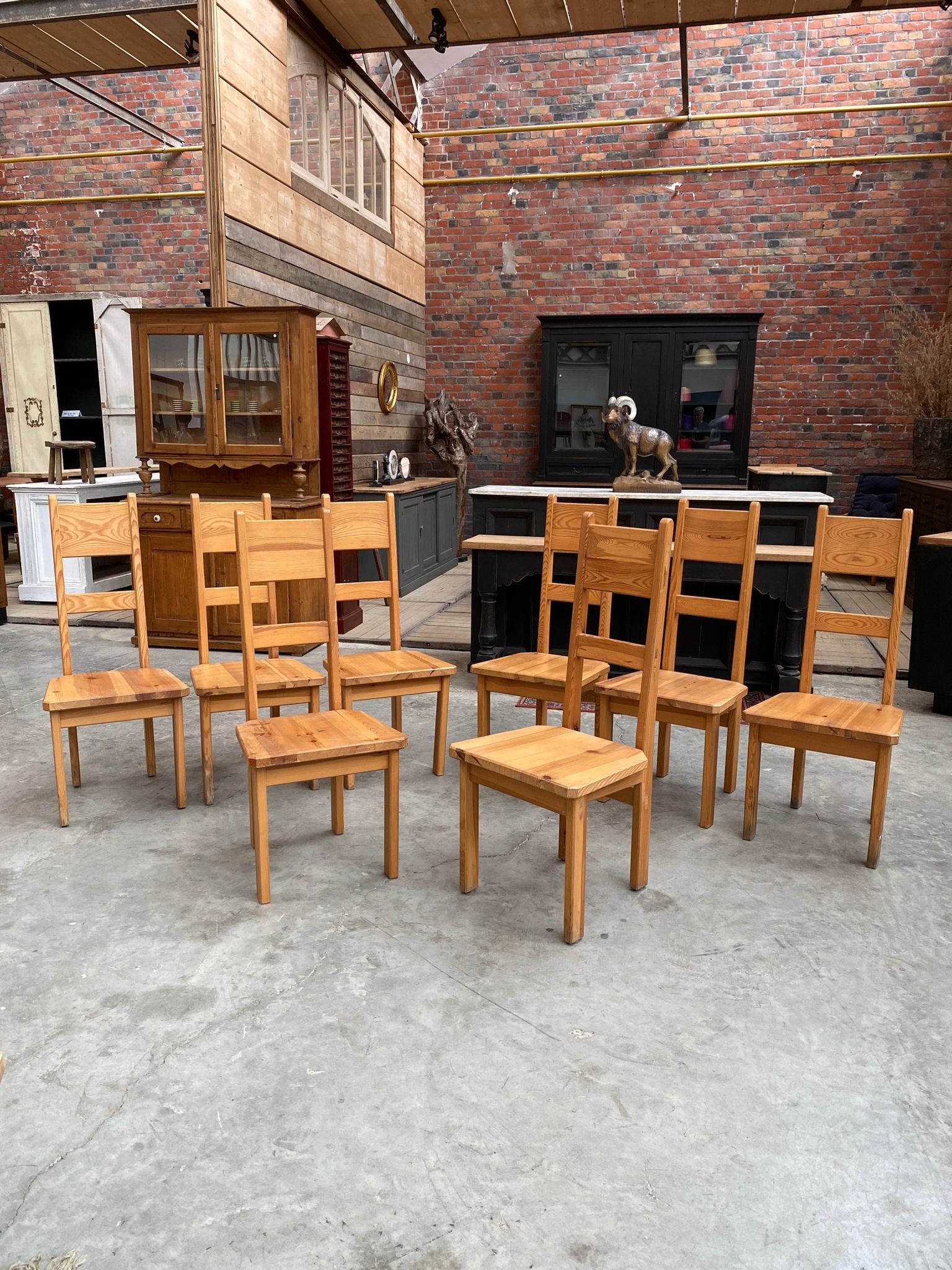 Pine chairs by Roland Wilhelmsson for Karl Andersson & Söner, Sweden, 1960s