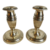 Pair of candlesticks in polished bronze Directoire d'époque