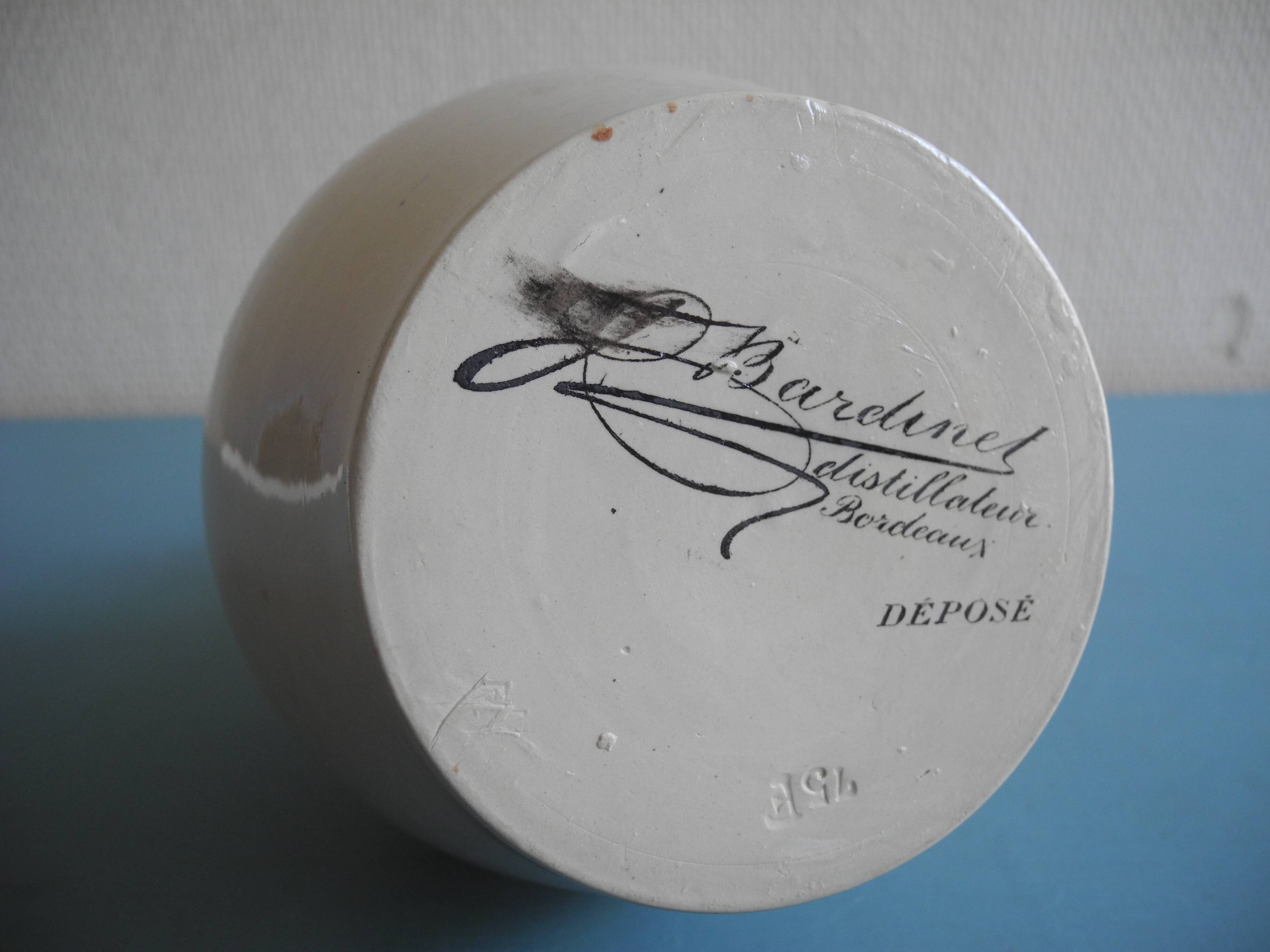 Ceramic pitcher Bardinet distiller decorative bottle