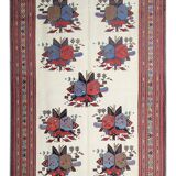 Afshar Sumakh Kilim Rug Cream Floral Design Handmade Wool 212x120cm