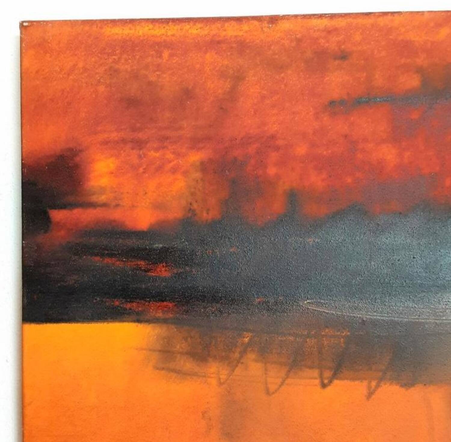 Dário Bosa abstract diptych (orange/red) signed / canvas Brasilian art