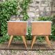 Paire de chevets pieds compas vintage 1950