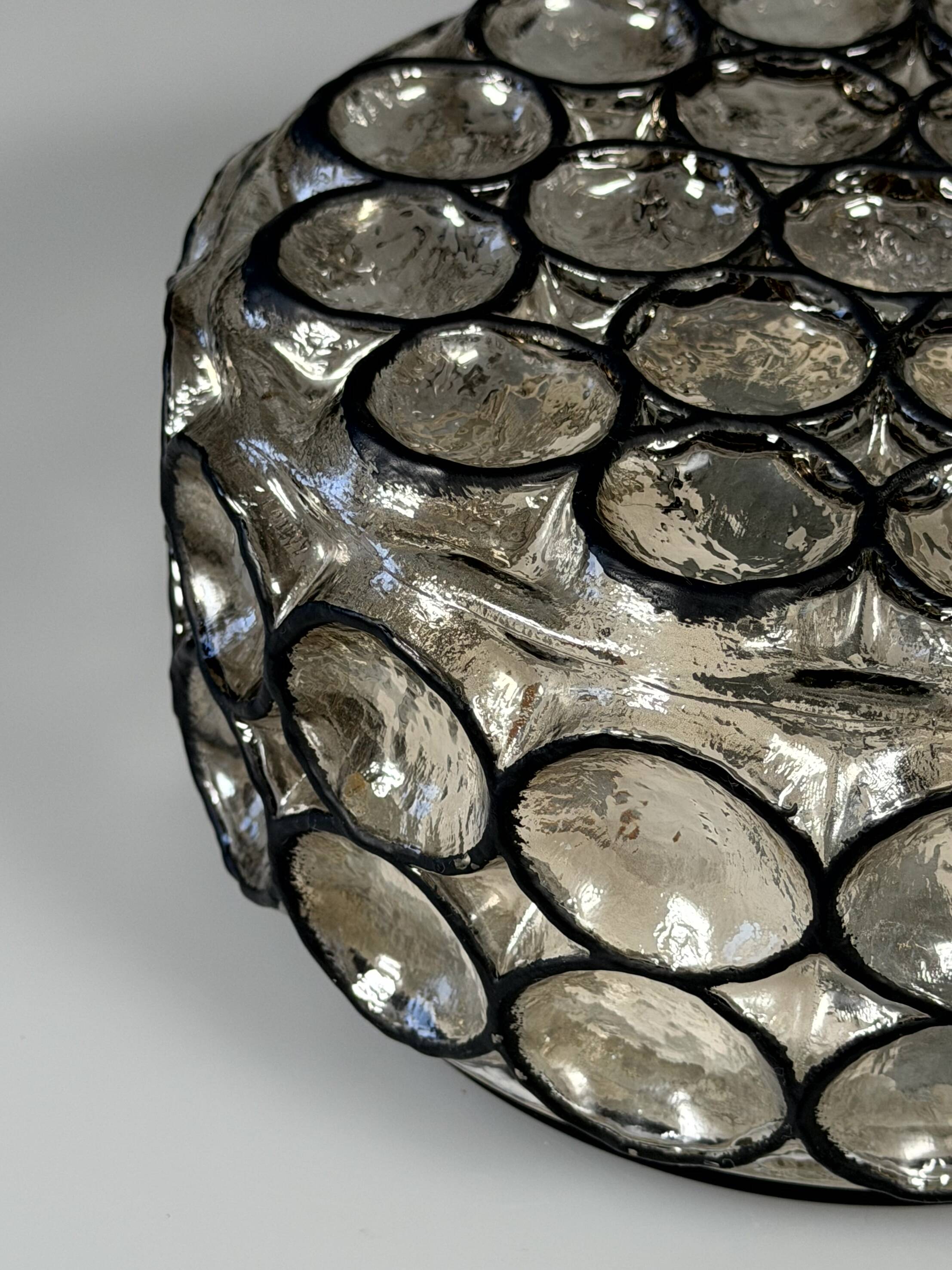 Plafonnier des années 60 70 Glashütte Limburg Allemagne en verre et métal