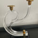 Pair of Hollywood Regency candlesticks in lucite and brass