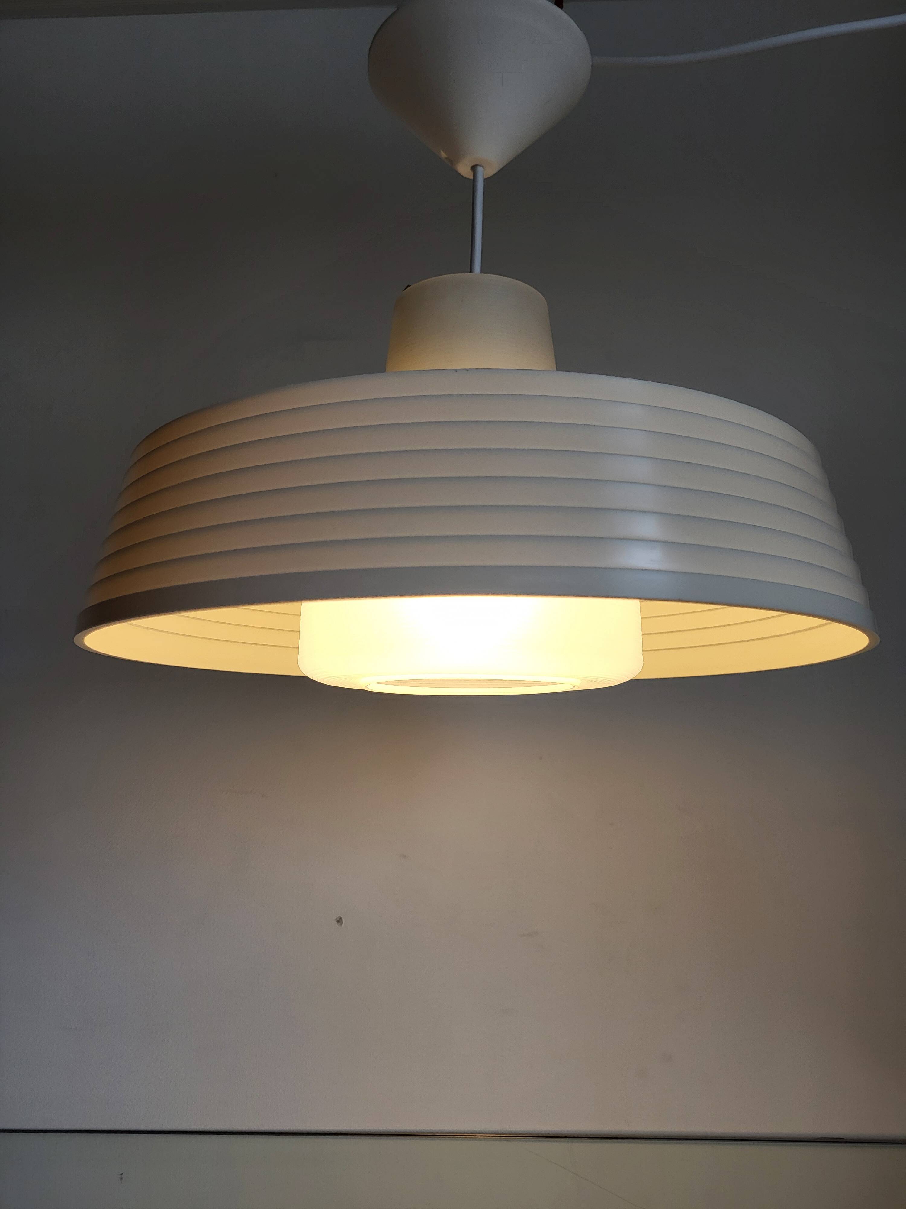 Rotaflex space age hanglamp, ufo vorm in deels geperst plastic, jaren 1960