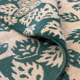 Antique indian carpet hand made green cream wool area 120x205cm