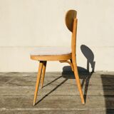 4 vintage 1960 Baumann chairs in blond beech