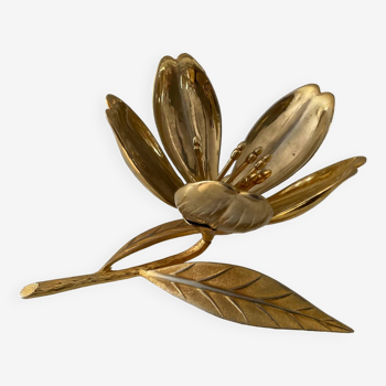 Cendrier en bronze fleurs lotus des années 60-70