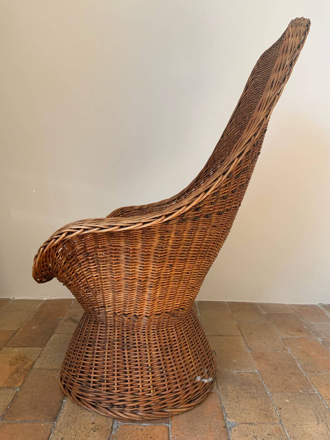 Mid-century wicker armchair