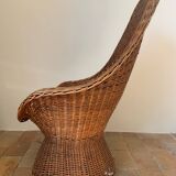 Mid-century wicker armchair