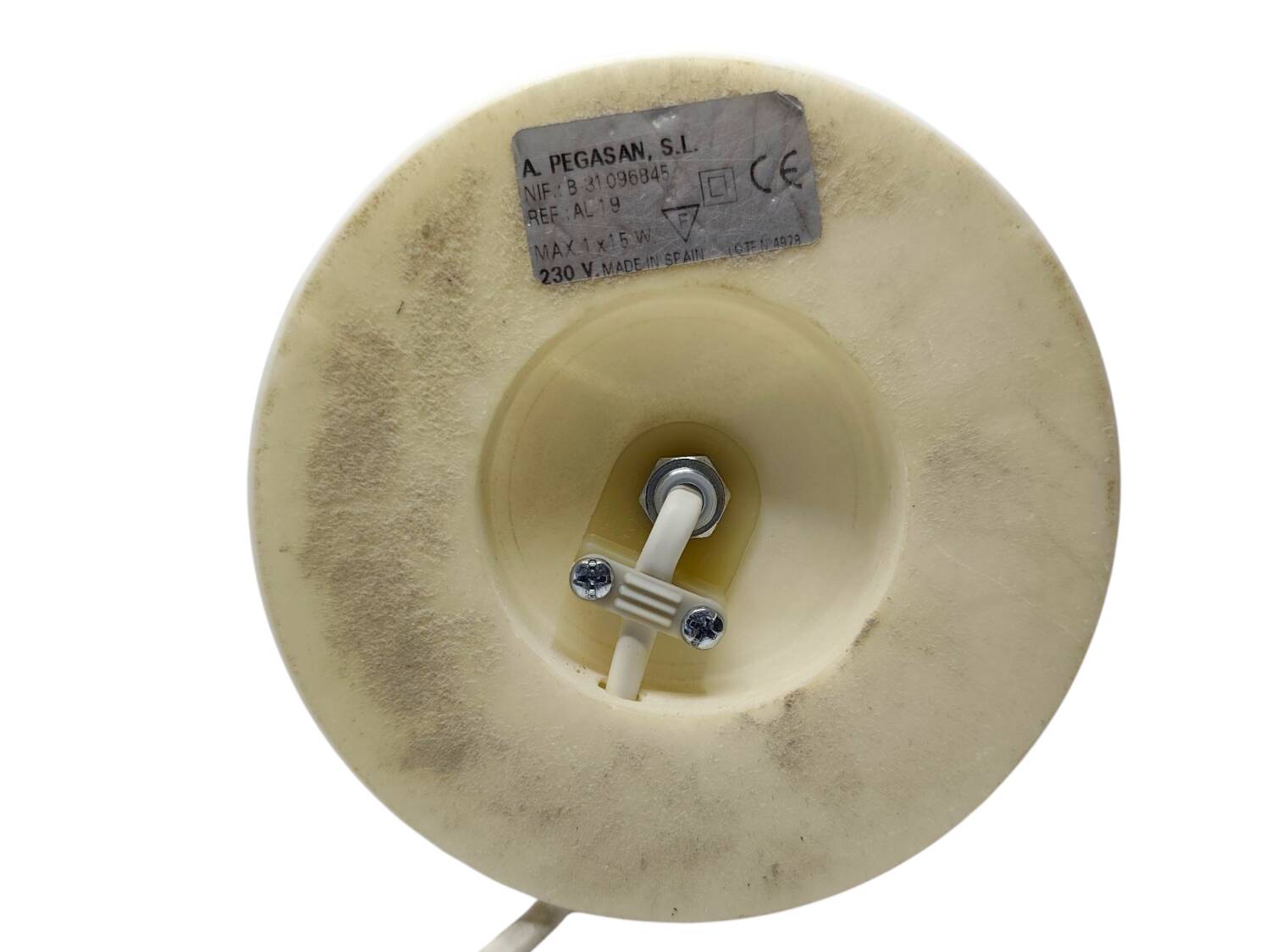 Vintage 1990 Alabaster Egg-Shaped Lamp - Soft Ambient Glow