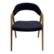 Fauteuil velours noir design scandinave 1950.