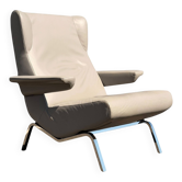 Fauteuil Archi en cuir beige par Pierre Paulin - Édition Ligne Roset