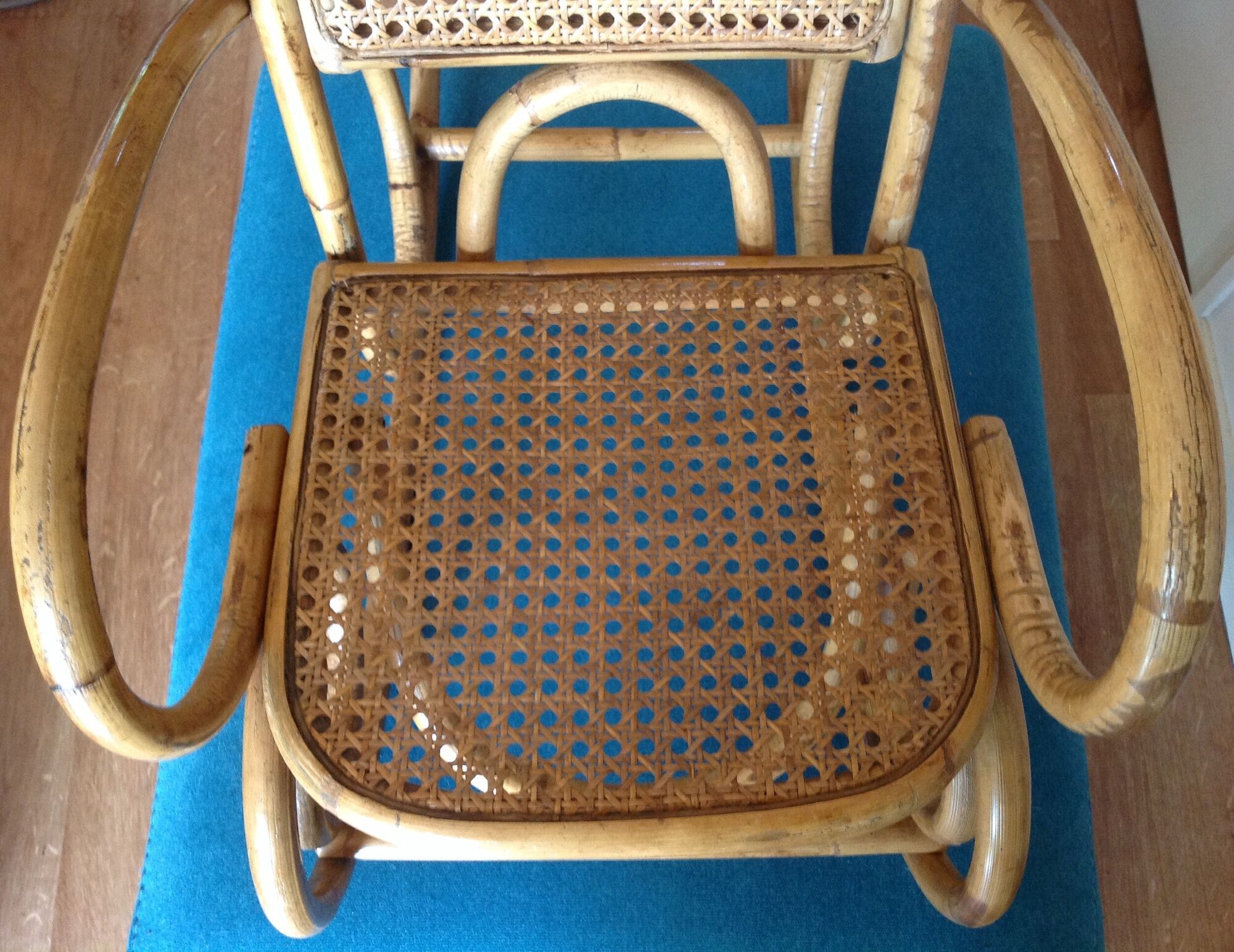 Rocking chair child rattan wicker nsac retro old vintage