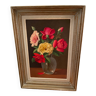 Tableau peinture bouquet de roses signé Primo Dolzan