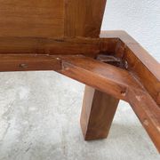 Fauteuil moderniste bois exotique et cuir