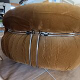 Soriana set of 4 pieces including a 4-seater sofa, 2 armchairs, and a pouf by Tobia and Afra Scarpa, Italy.