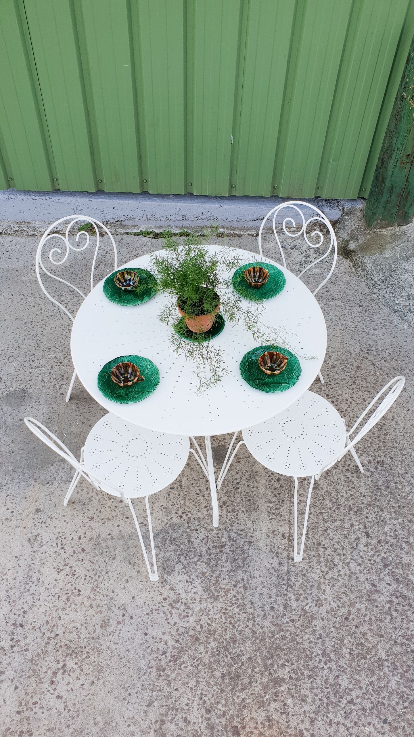 Wrought iron garden furniture