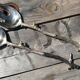 Silver metal salad cutlery