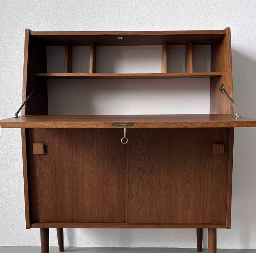 1960s teak secretary desk
