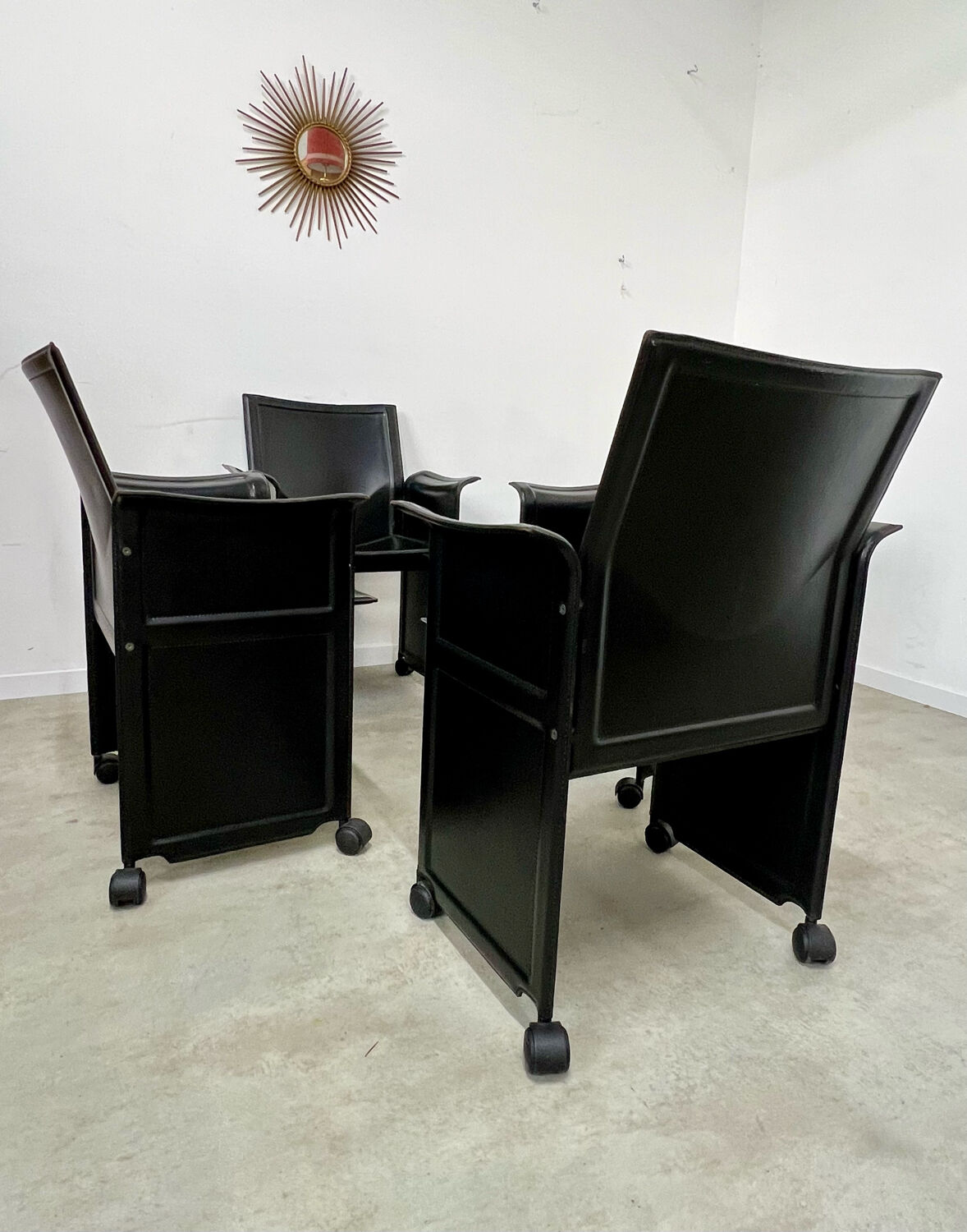 Lot 4 old armchairs "Korium" by Tito Agnoli for Matteo Grassi 1980