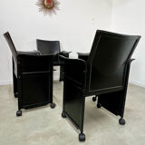 Lot 4 old armchairs "Korium" by Tito Agnoli for Matteo Grassi 1980