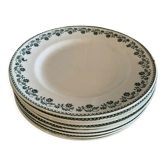 8 assiettes plates terre de fer collection georgette de moulin des loups et hamage france