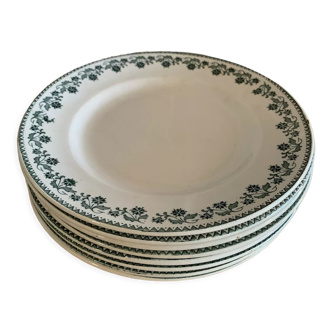 8 assiettes plates terre de fer collection georgette de moulin des loups et hamage france