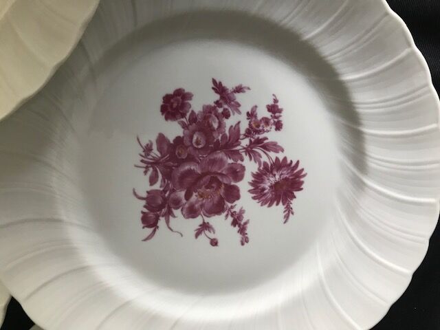 7 porcelain plates from limoges, bernardaud